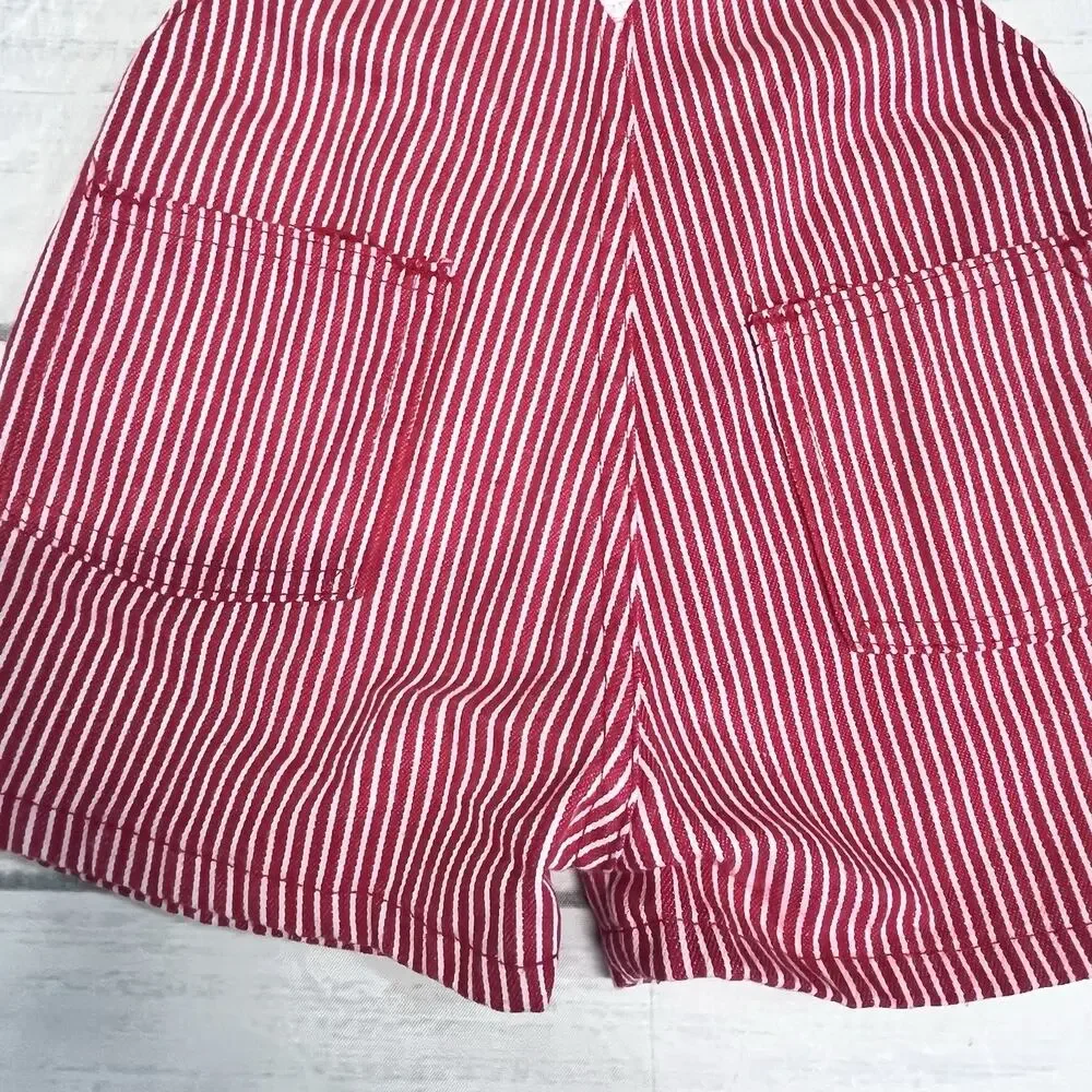 Vintage OshKosh B’gosh Vestbak Shortalls size 2T Made In USA Red Stripes 90's